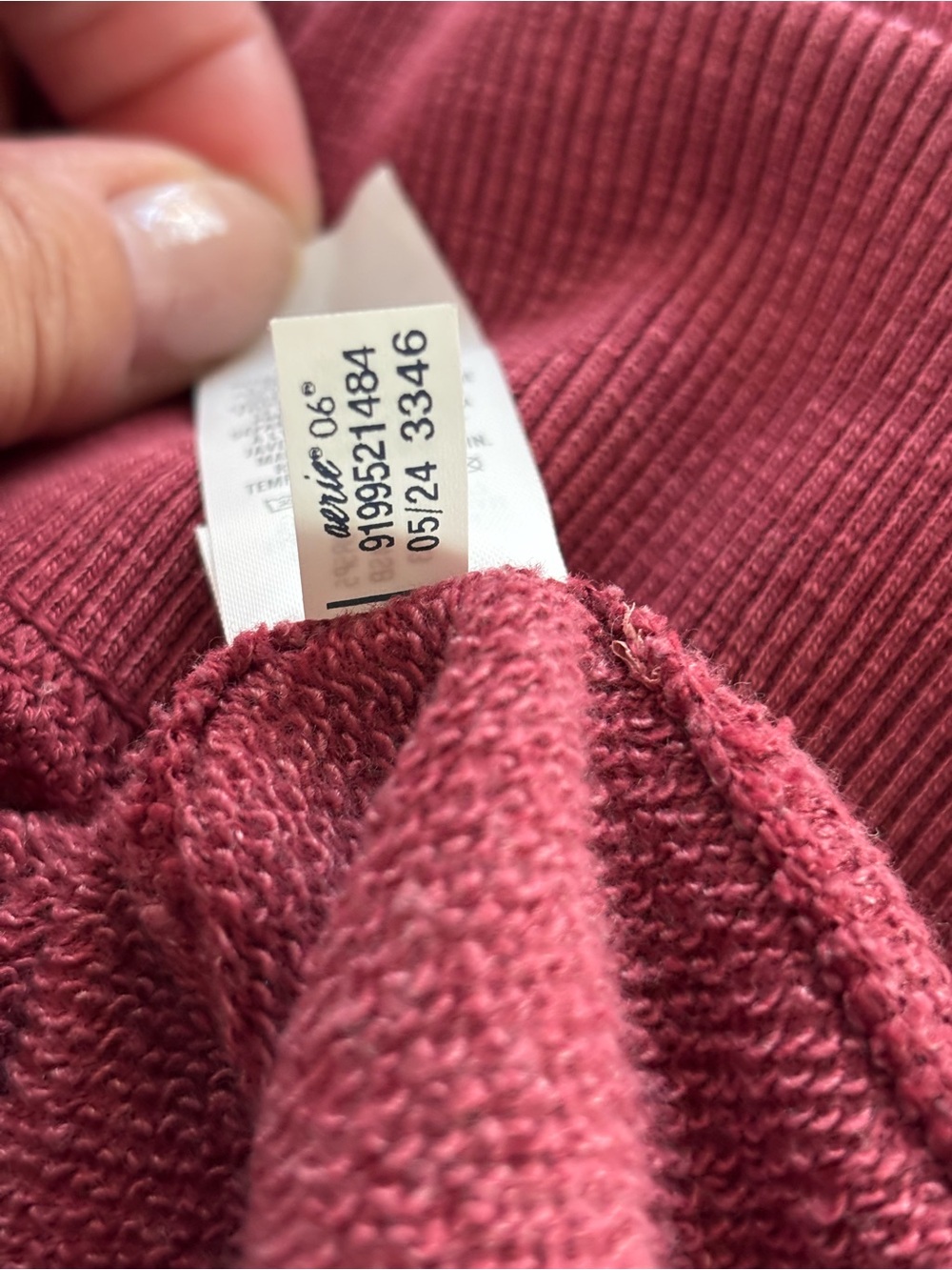 Aerie Oversized Crewneck Sweatshirt Size M Burgundy - Picture 9 of 14